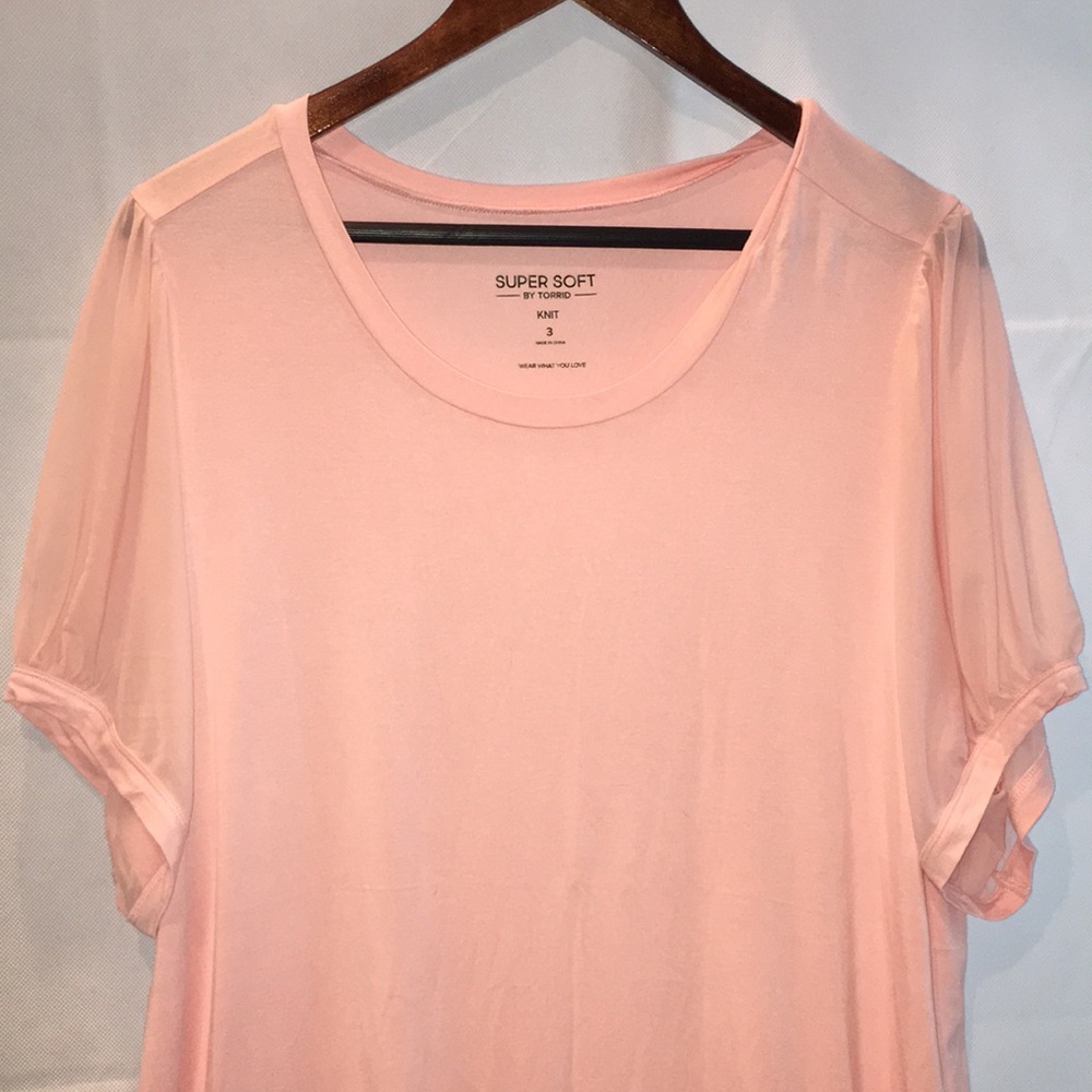 Torrid Super Soft Knit Tee – Blush Pink Plus Size , Size 3 | 3X